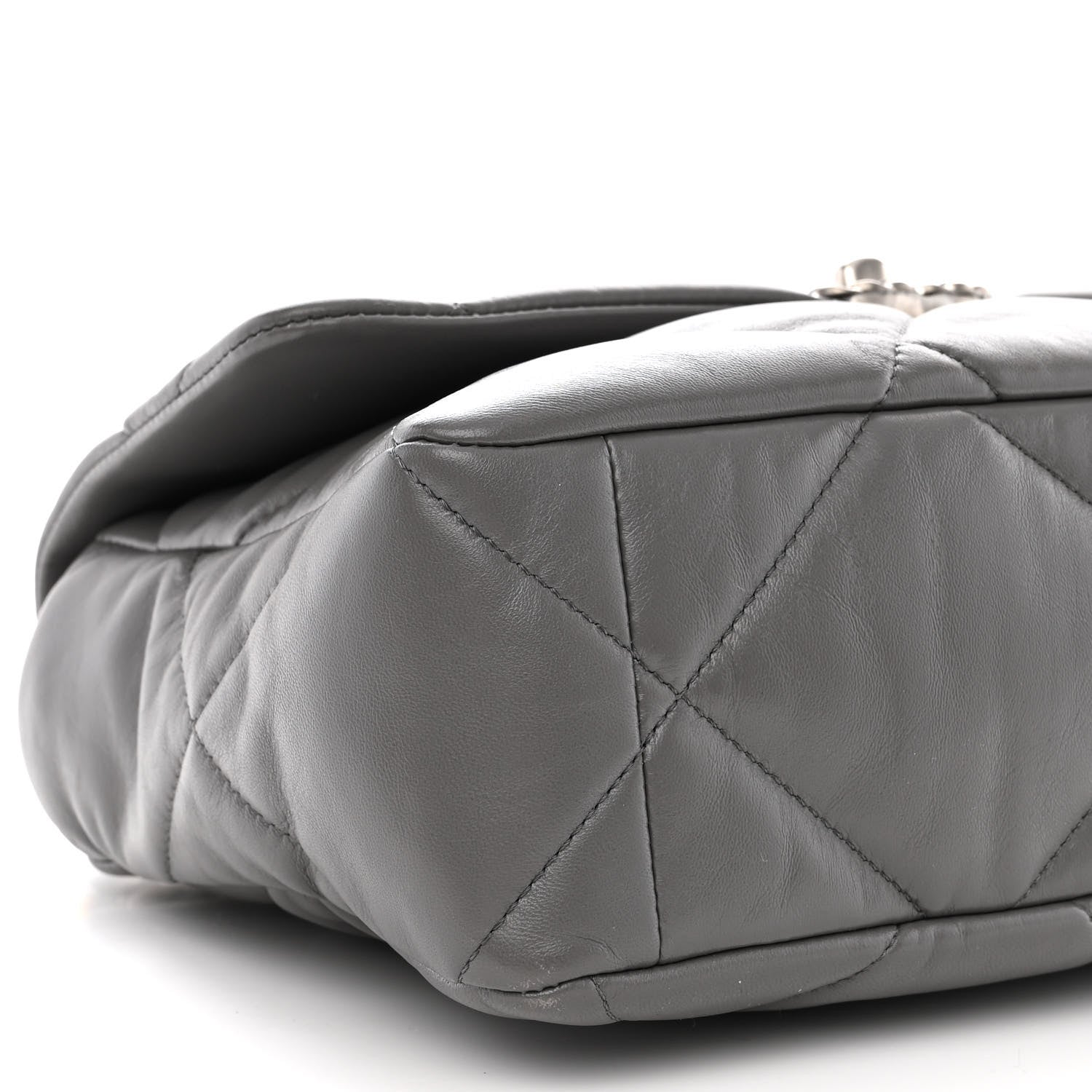 Chanel Lambskin Quilted Large Chanel 19 Flap Grey 9 of 11