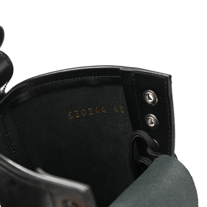 Balenciaga Calfskin Woven Detail Mens Combat Boots 40 Black 8 of 8