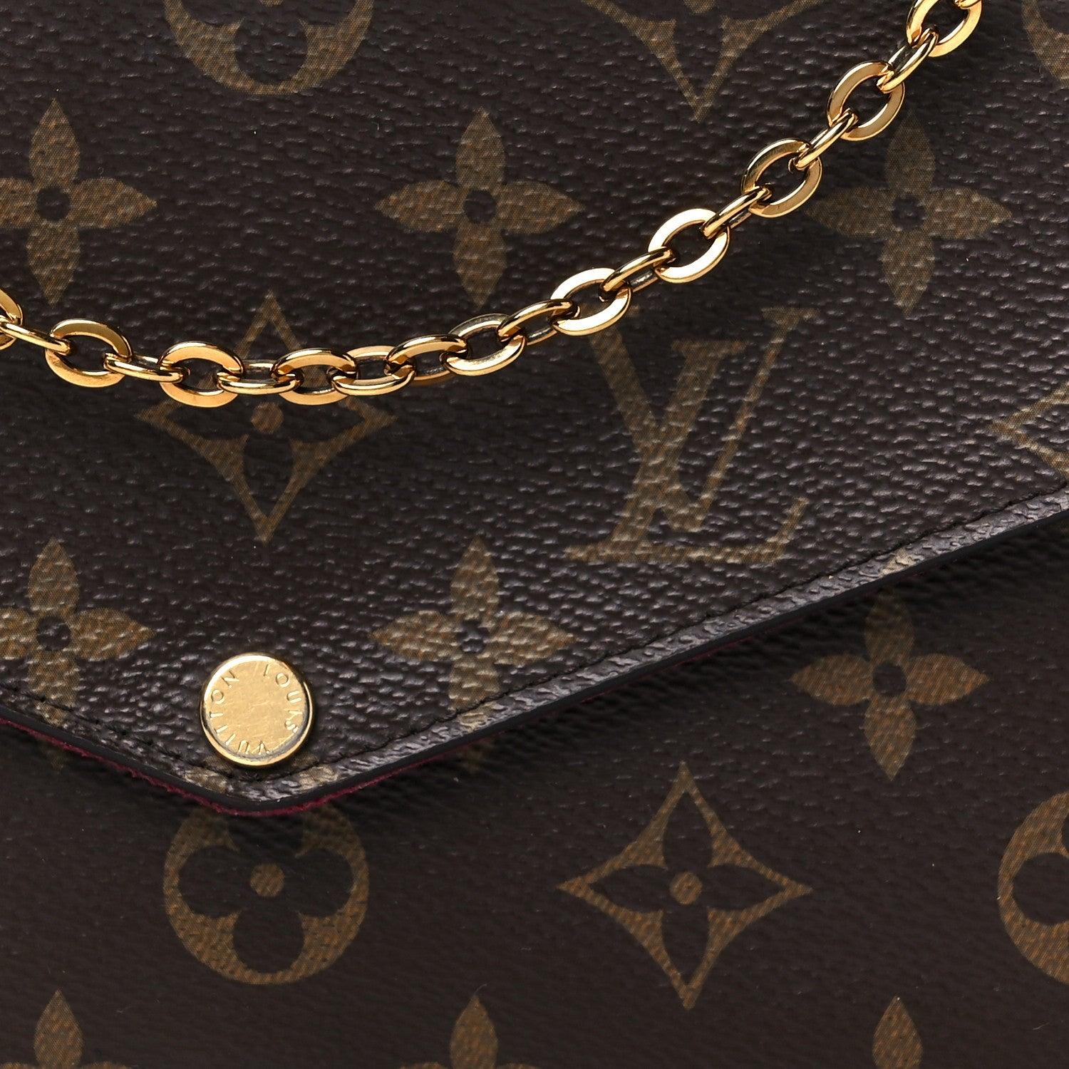 Louis Vuitton Monogram Pochette Felicie Chain Wallet Fuchsia 12 of 16