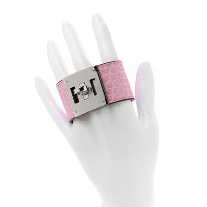 Hermes Matte Alligator Kelly Dog Bracelet T2 5P Pink 2 of 5