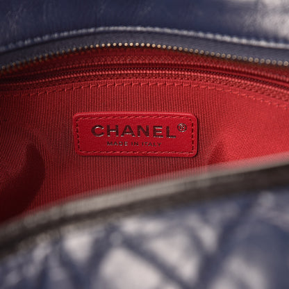 Chanel Aged Calfskin Quilted Large Gabrielle Hobo Navy Black 6 of 11