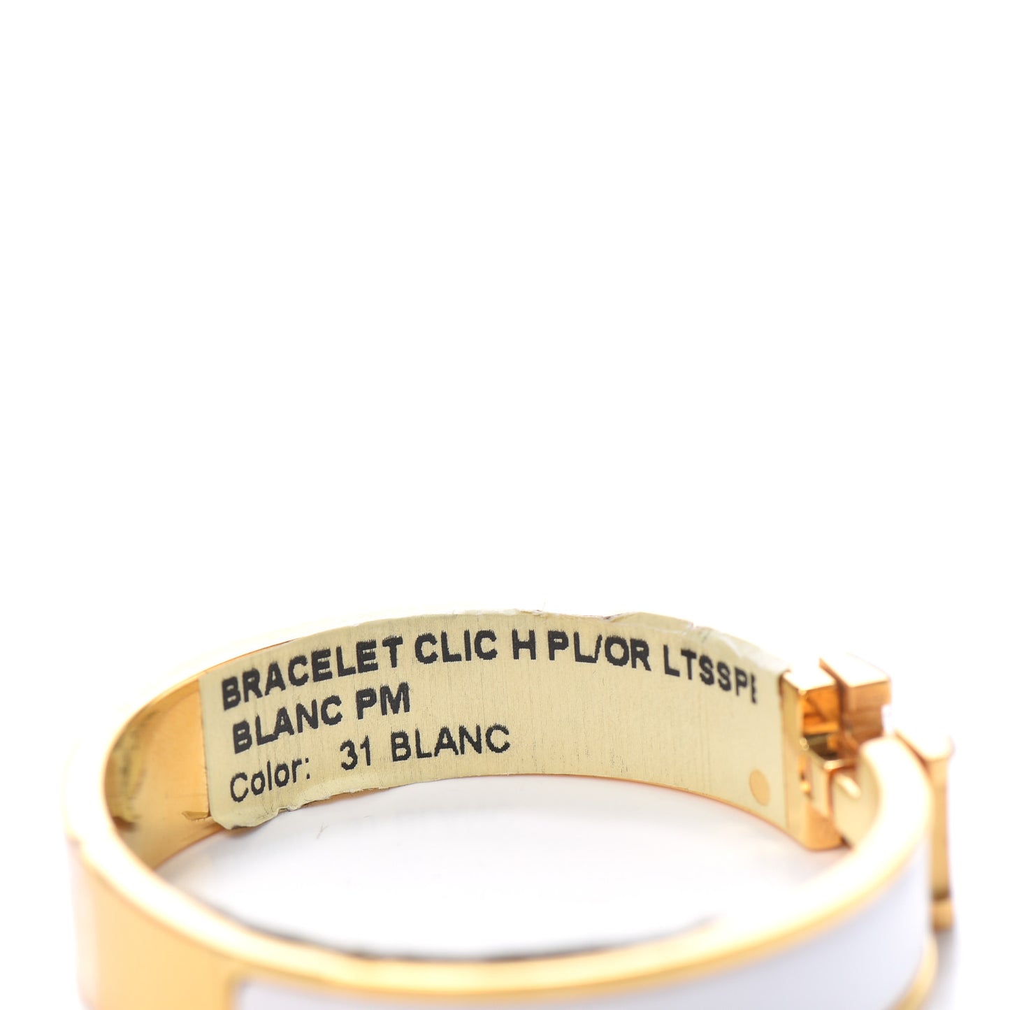 Enamel Narrow Clic Clac H Bracelet PM White