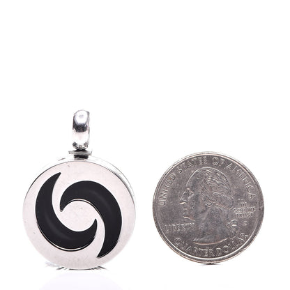 Bulgari BVLGARI 18K White Gold Stainless Steel Onyx Optical Pendant 2 of 4