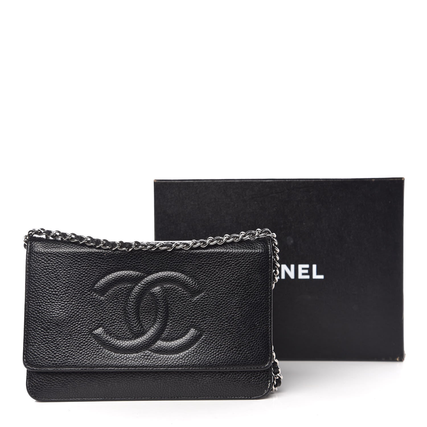 Chanel Caviar Timeless CC Wallet On Chain WOC Black 17 of 17