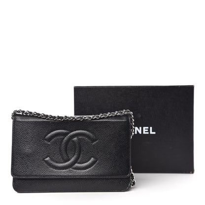 Chanel Caviar Timeless CC Wallet On Chain WOC Black 17 of 17