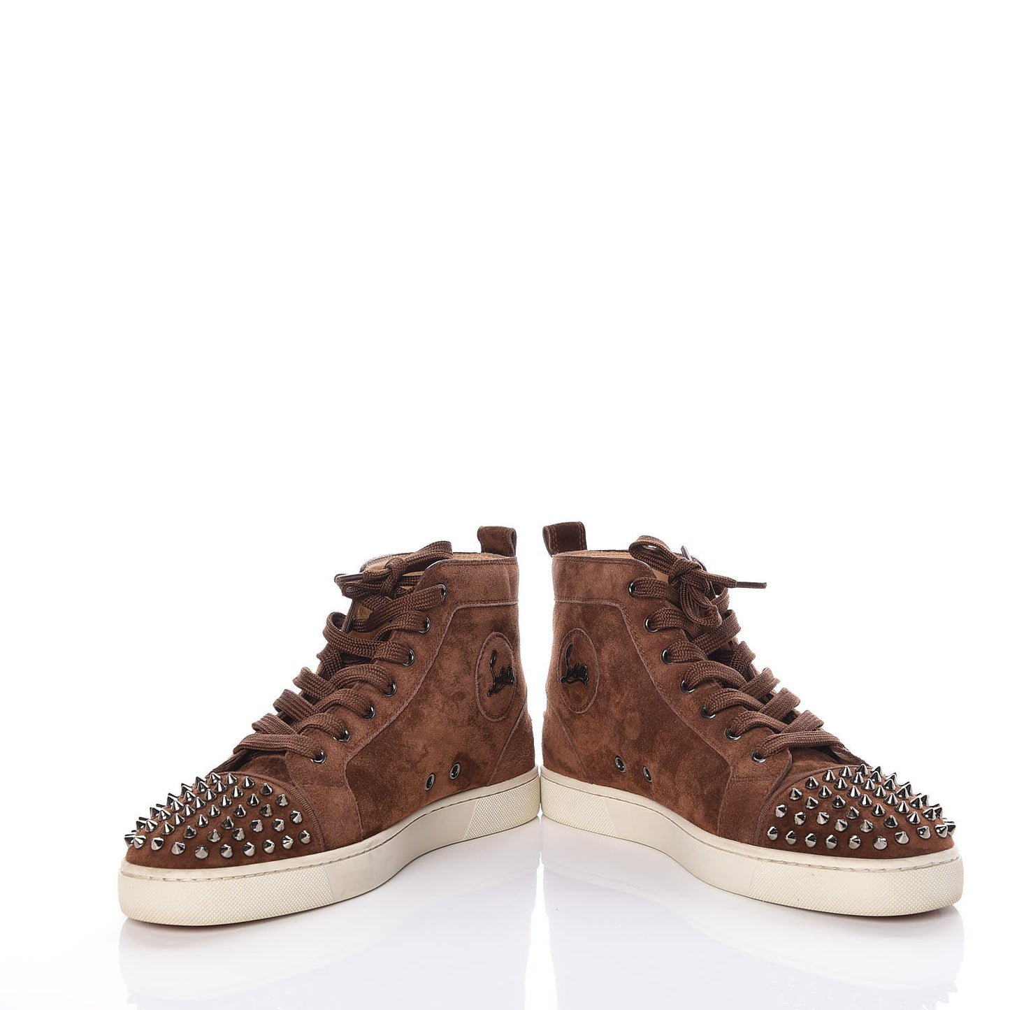 Veau Velours Mens Louis Spikes Flat Sneakers 42 Pur Sang