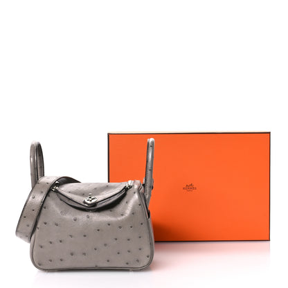 Hermes Ostrich Mini Lindy 20 Gris Tourterelle 11 of 11