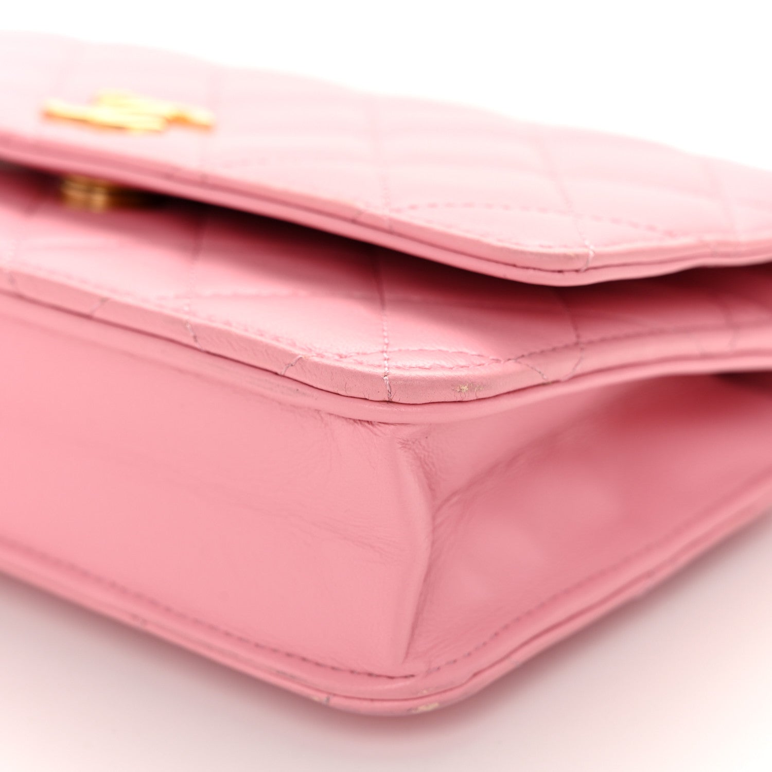 Chanel Lambskin Quilted Pick Me Up Wallet On Chain WOC Light Pink 11 of 14