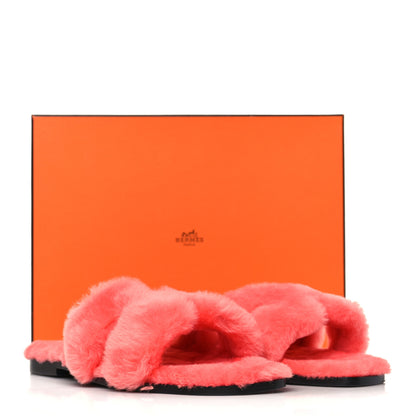 Hermes Woolskin Oran Sandals 42 Rose Du Desert 8 of 8