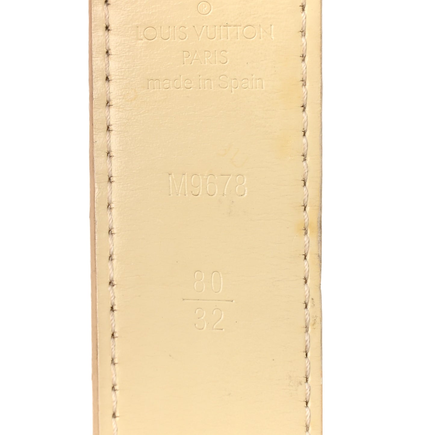 Damier Azur LV Paris Buckle Belt 80 32 Gold