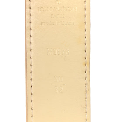 Louis Vuitton Damier Azur LV Paris Buckle Belt 80 32 Gold 3 of 7