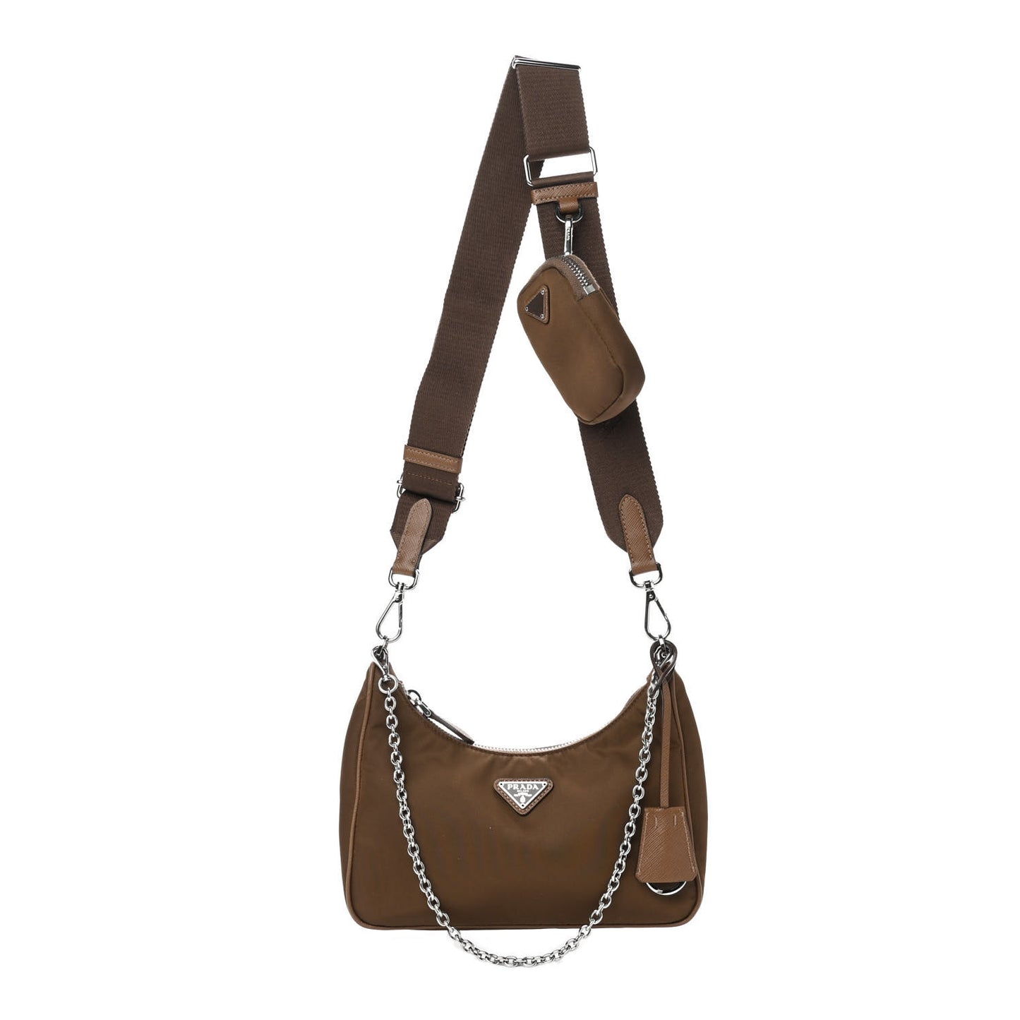 Tessuto Nylon Saffiano Re-Edition 2005 Shoulder Bag Cacao