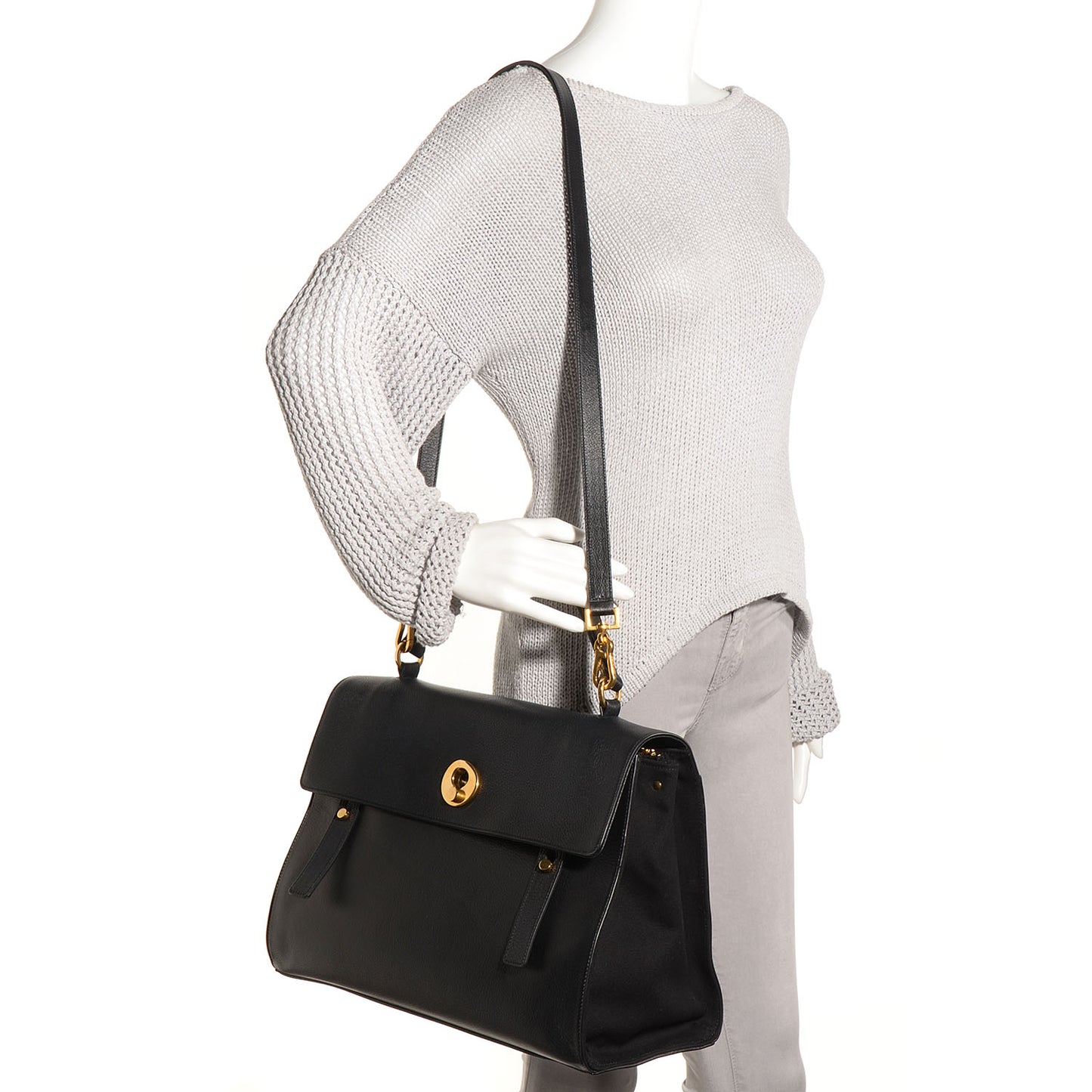 Calfskin Large Muse Two Black