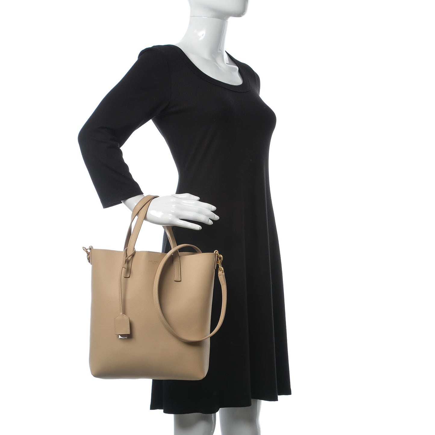 Calfskin Toy Shopping Tote Nude Powder
