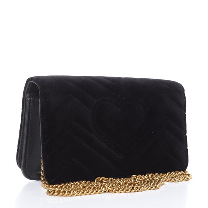 Gucci Velvet Matelasse GG Marmont Mini Bag Black 3 of 12