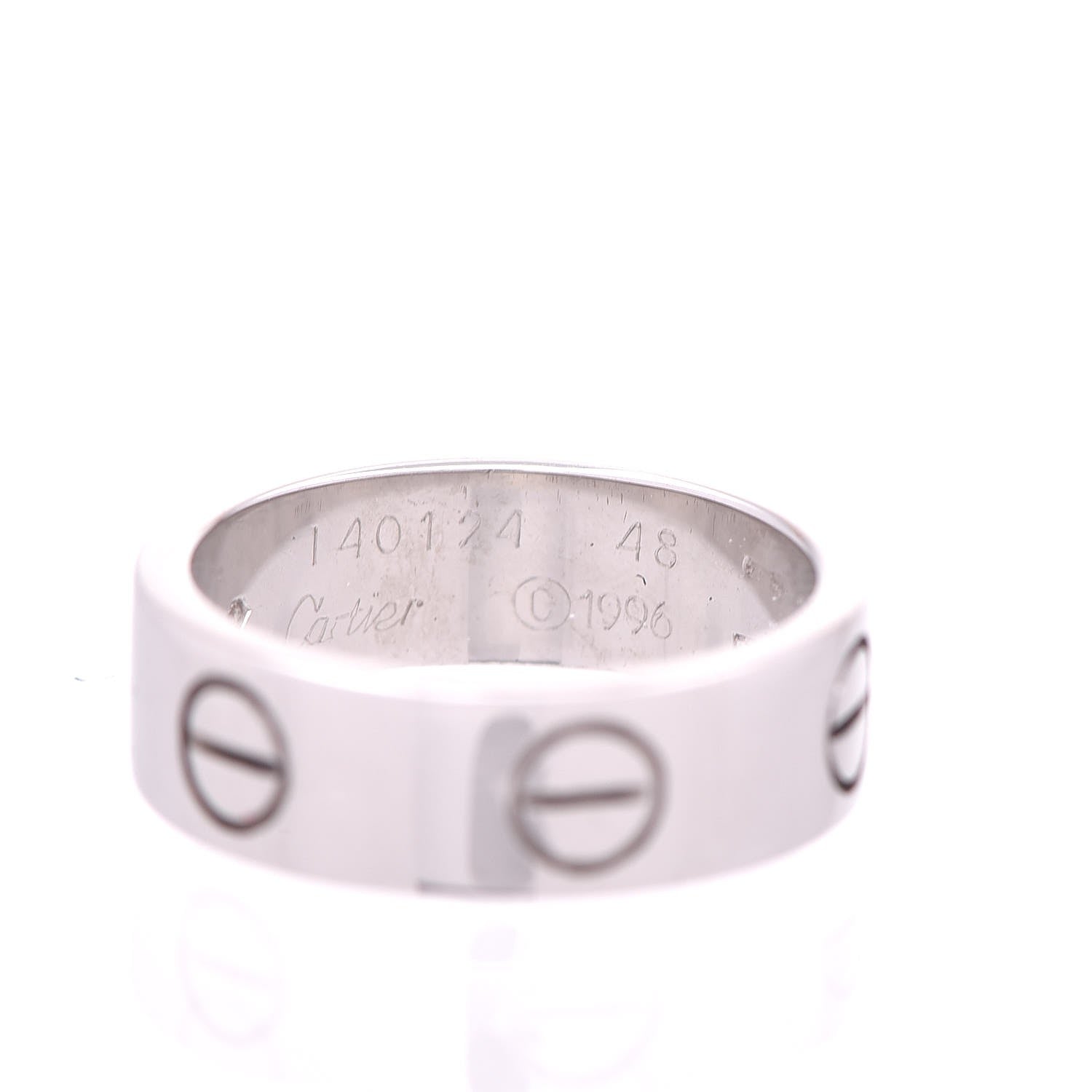 Cartier 18K White Gold 5.5mm LOVE Ring 48 4.5 4 of 6