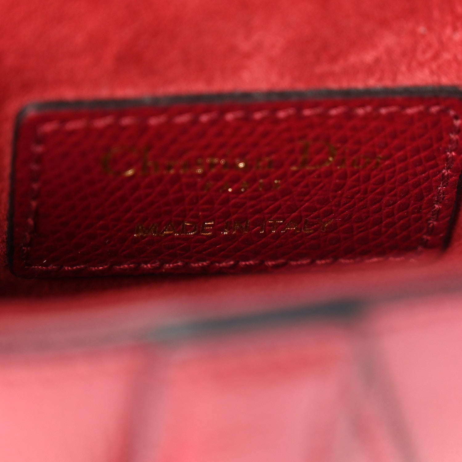 Christian Dior Grained Calfskin Mini Saddle Bag Red 6 of 11