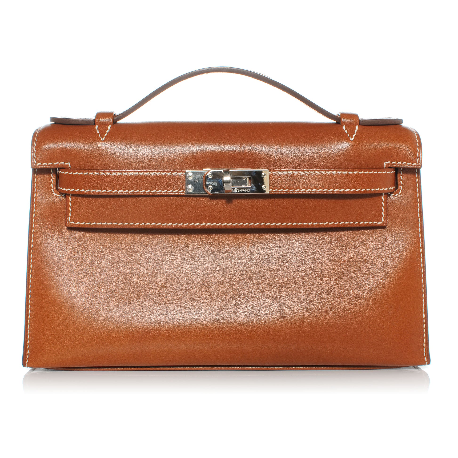 Hermes Tadelakt Kelly Pochette Clutch Fauve 1 of 8