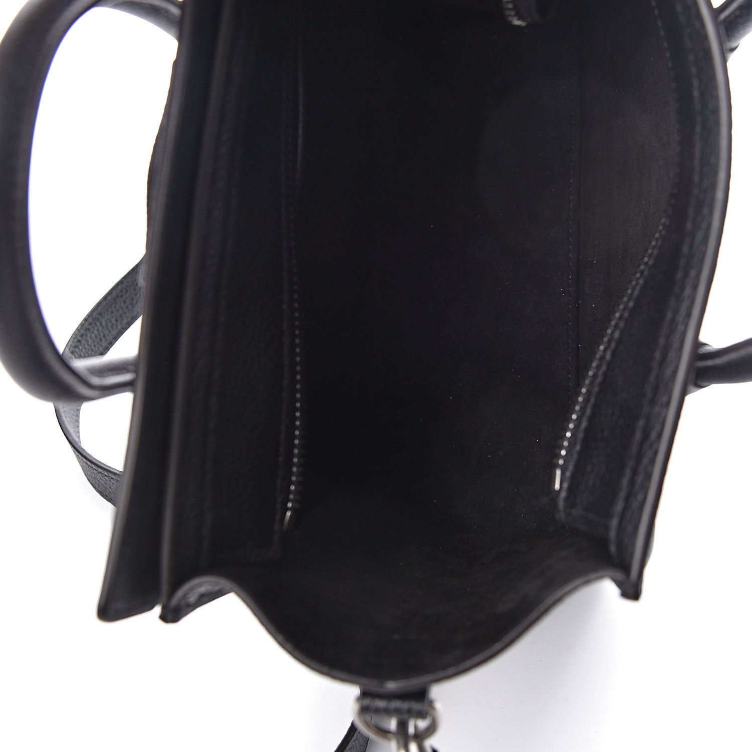 Celine Drummed Calfskin Nano Luggage Black 5 of 9
