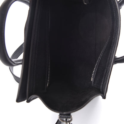 Celine Drummed Calfskin Nano Luggage Black 5 of 9