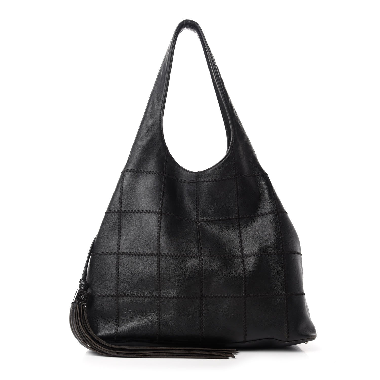 Chanel Calfskin Square Stitched Tassel Hobo Black 1 of 17
