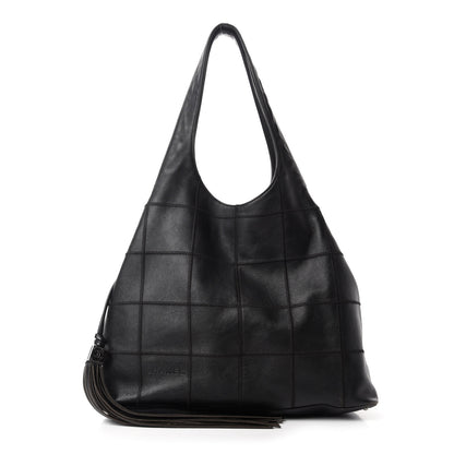 Chanel Calfskin Square Stitched Tassel Hobo Black 1 of 17
