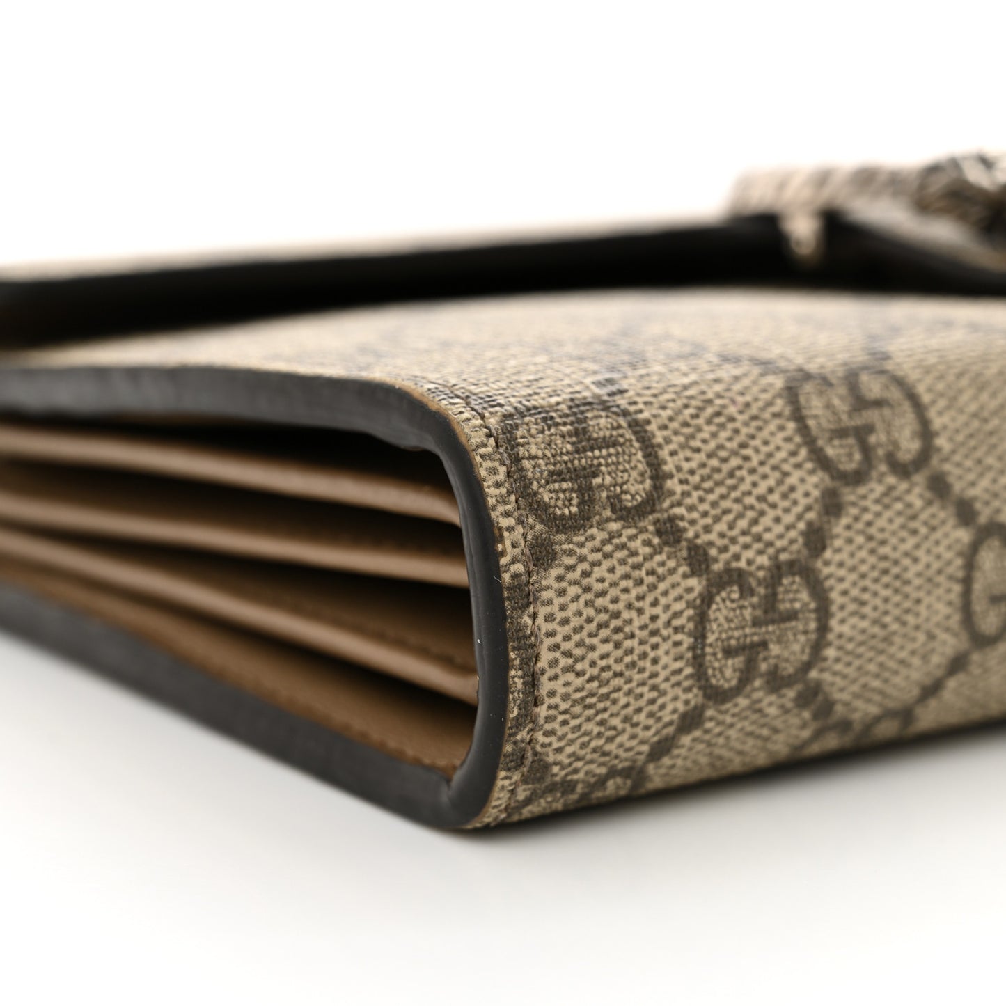 GG Supreme Monogram Mini Dionysus Chain Wallet Beige Taupe