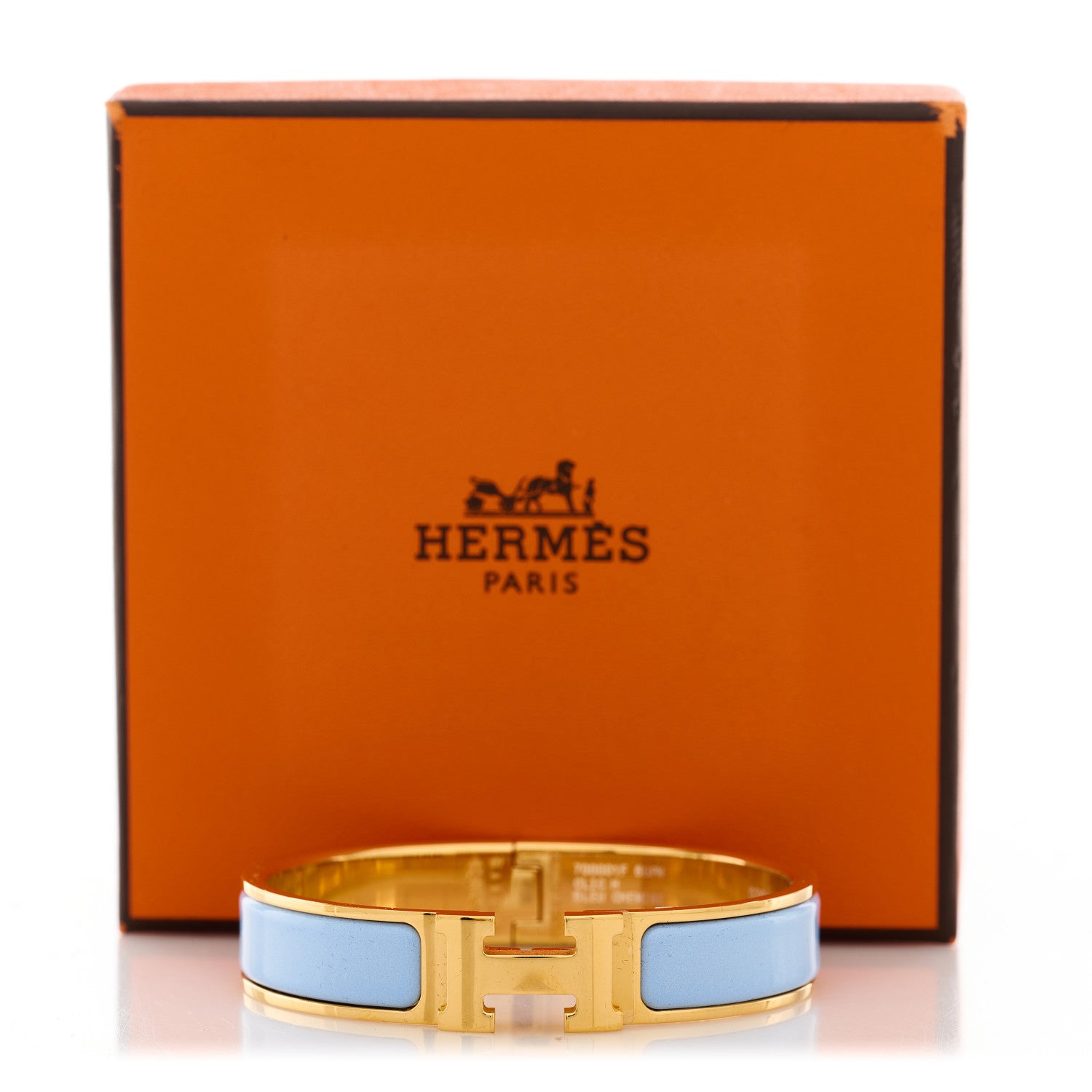 Hermes Enamel Narrow Clic Clac H Bracelet PM Bleu Chemise 4 of 4