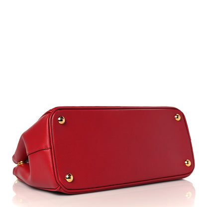 Prada Saffiano Vernice Small Galleria Double Zip Rosso 4 of 11