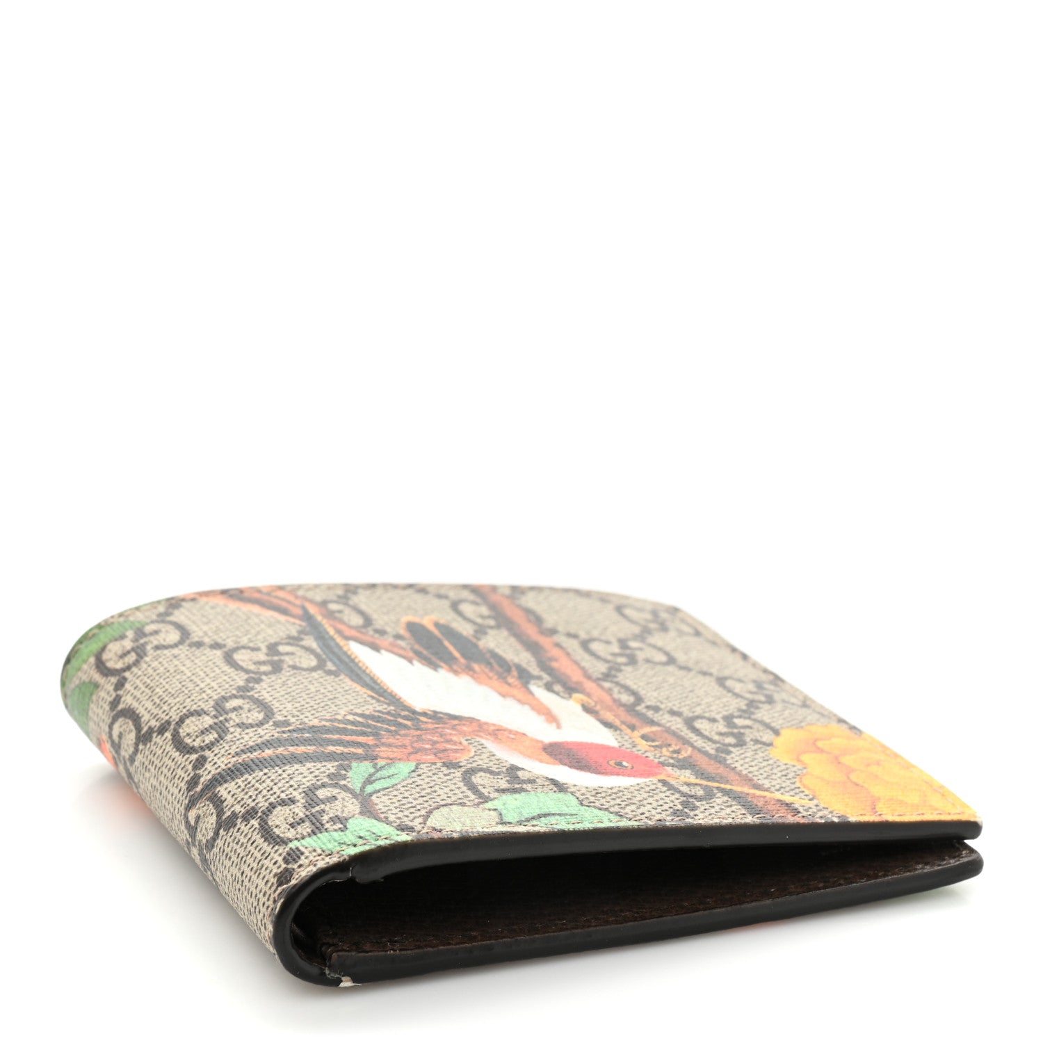 Gucci GG Supreme Monogram Tian Bi-Fold Wallet Beige Multicolor New Acero 4 of 15