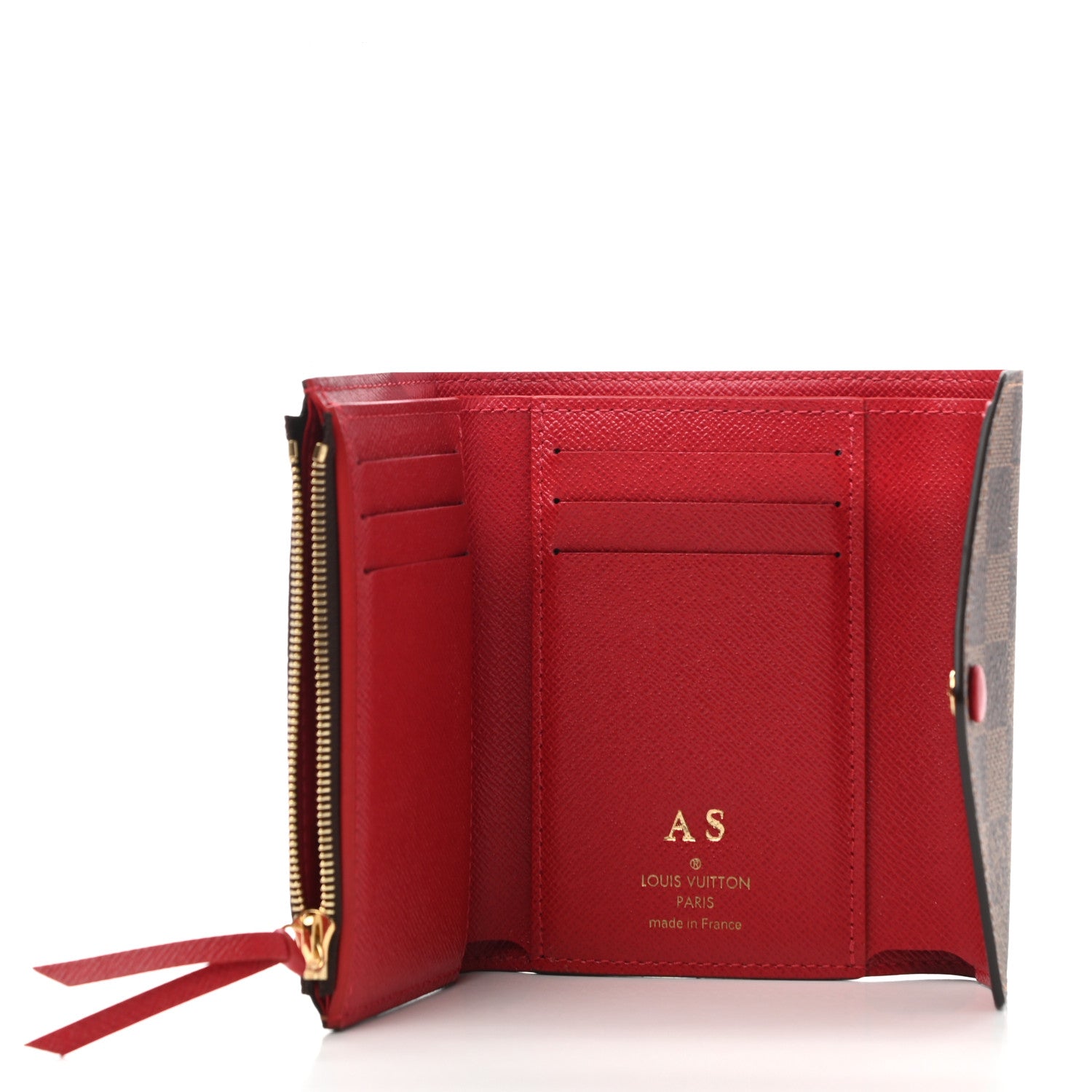 Louis Vuitton Damier Ebene Victorine Wallet Red 5 of 7