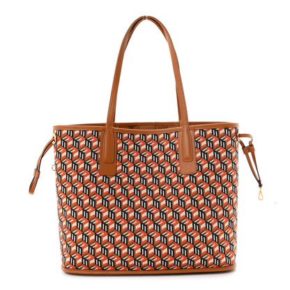 MCM Visetos Medium Liz Reversible Shopper Tote Cognac 4 of 16
