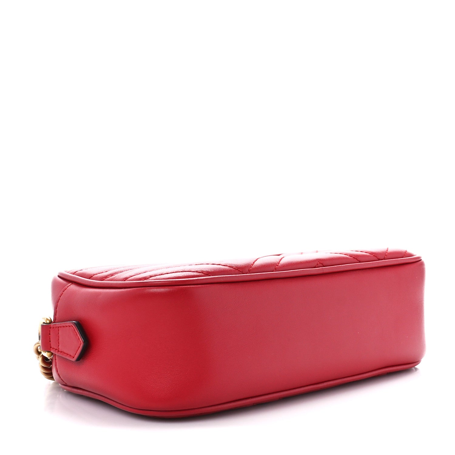 Gucci Calfskin Matelasse Small GG Marmont Chain Shoulder Bag Hibiscus Red 4 of 12