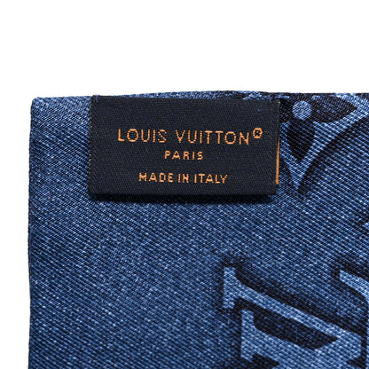 Louis Vuitton Silk Denimgram Confidential Bandeau Denim Blue 3 of 4
