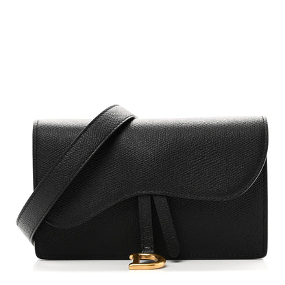 Christian Dior Grained Calfskin Saddle Belt Bag Black 1 of 10