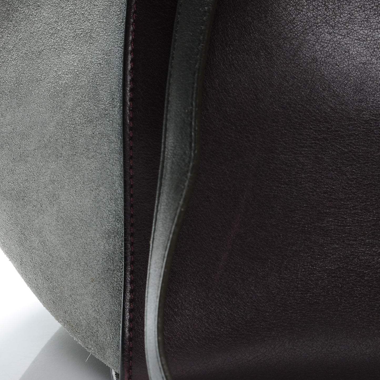 Smooth Calfskin Suede Medium Tri-Color Trapeze Dark Grey