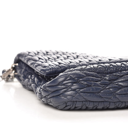 Miu Miu Nappa Matelasse Crystal Flap Clutch Bleuette 7 of 8
