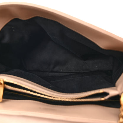 Saint Laurent Calfskin Y Quilted Monogram Medium Loulou Chain Satchel Dark Beige 5 of 13