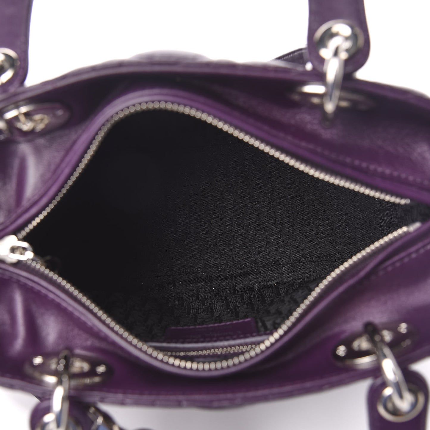 Lambskin Cannage Medium Lady Dior Purple
