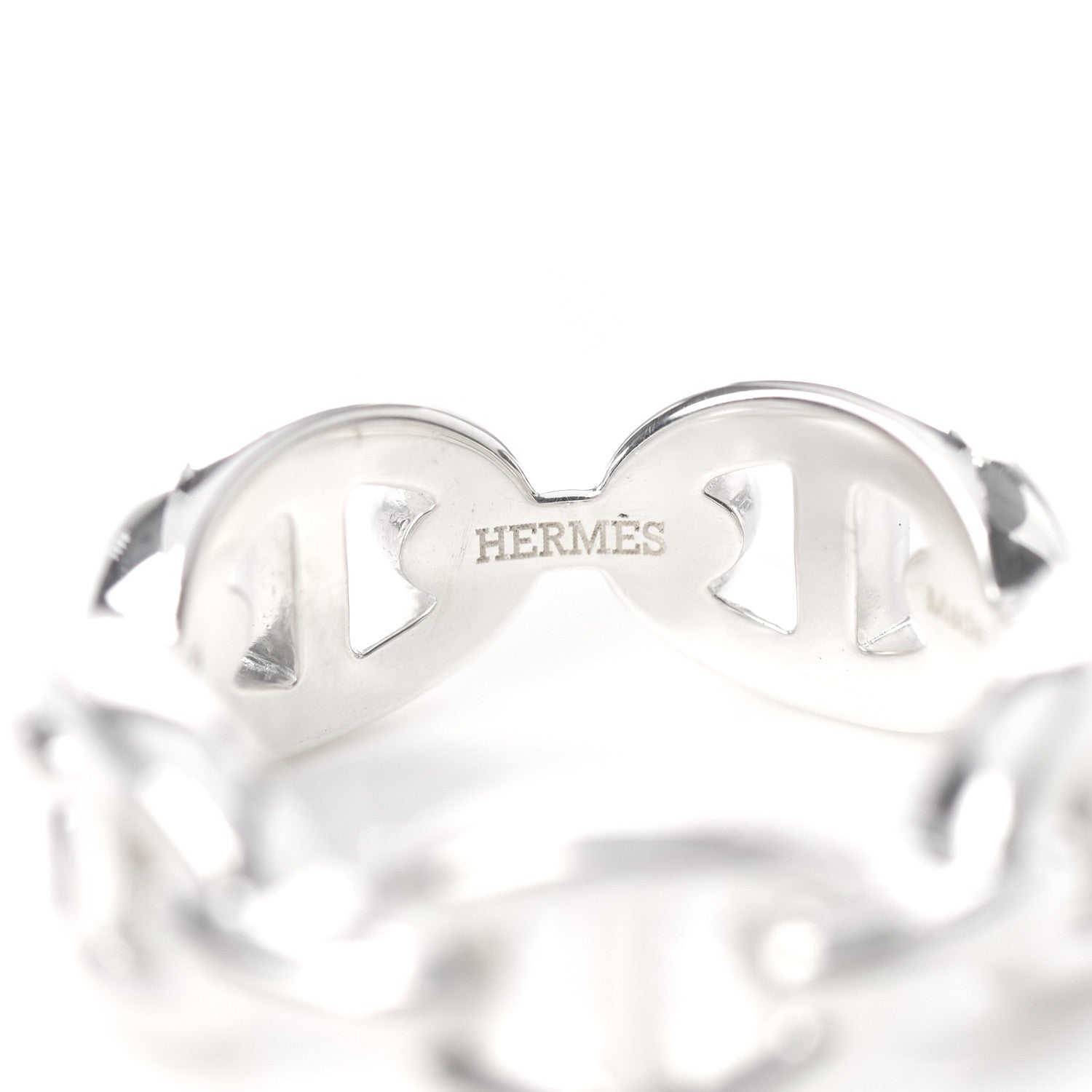 Hermes Sterling Silver PM Chaine d'Ancre Enchainee Band Ring 50 5.25 4 of 9
