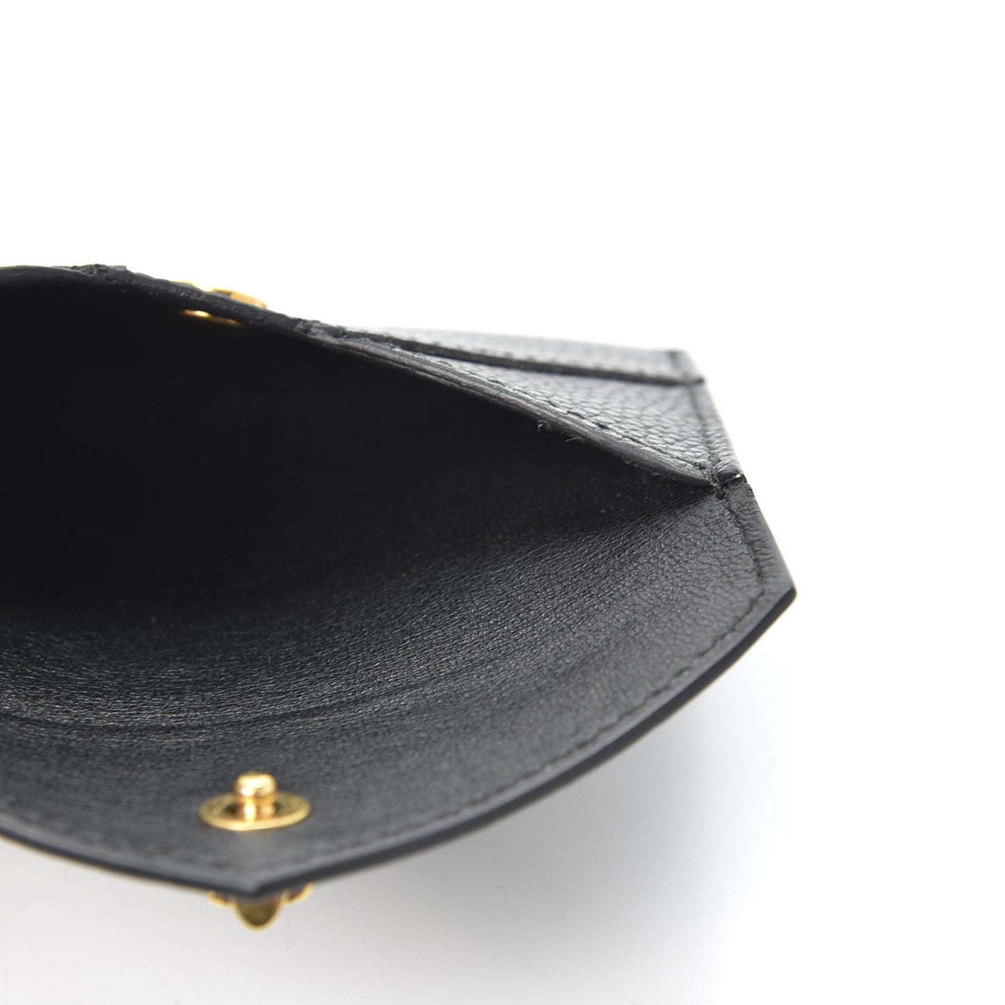 Calfskin Skull Envelope Card Holder Black
