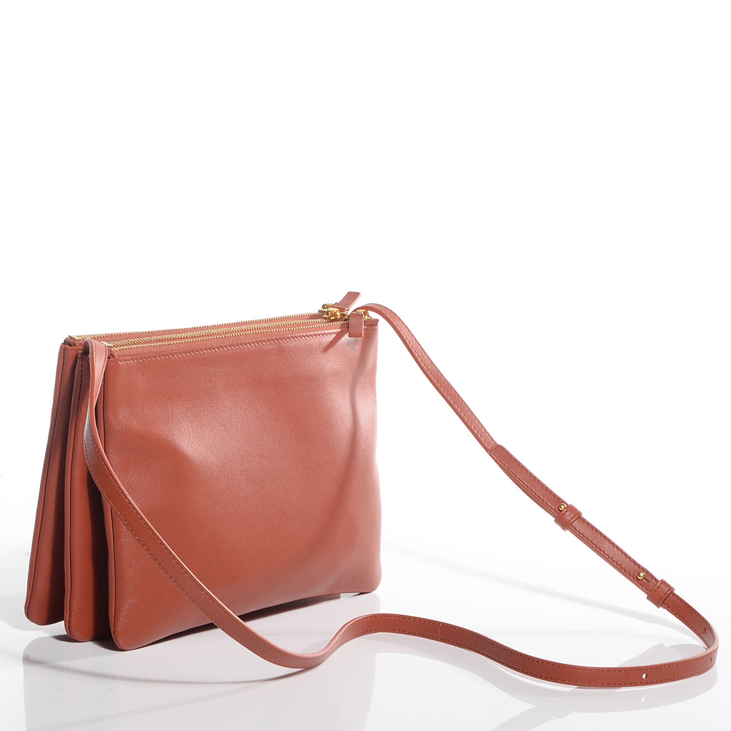 Lambskin Large Trio Crossbody Bag Brick