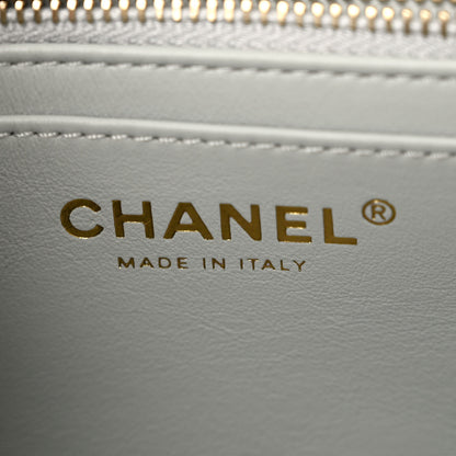 Chanel Lambskin Quilted Mini Pearl Crush Flap Light Grey 6 of 10
