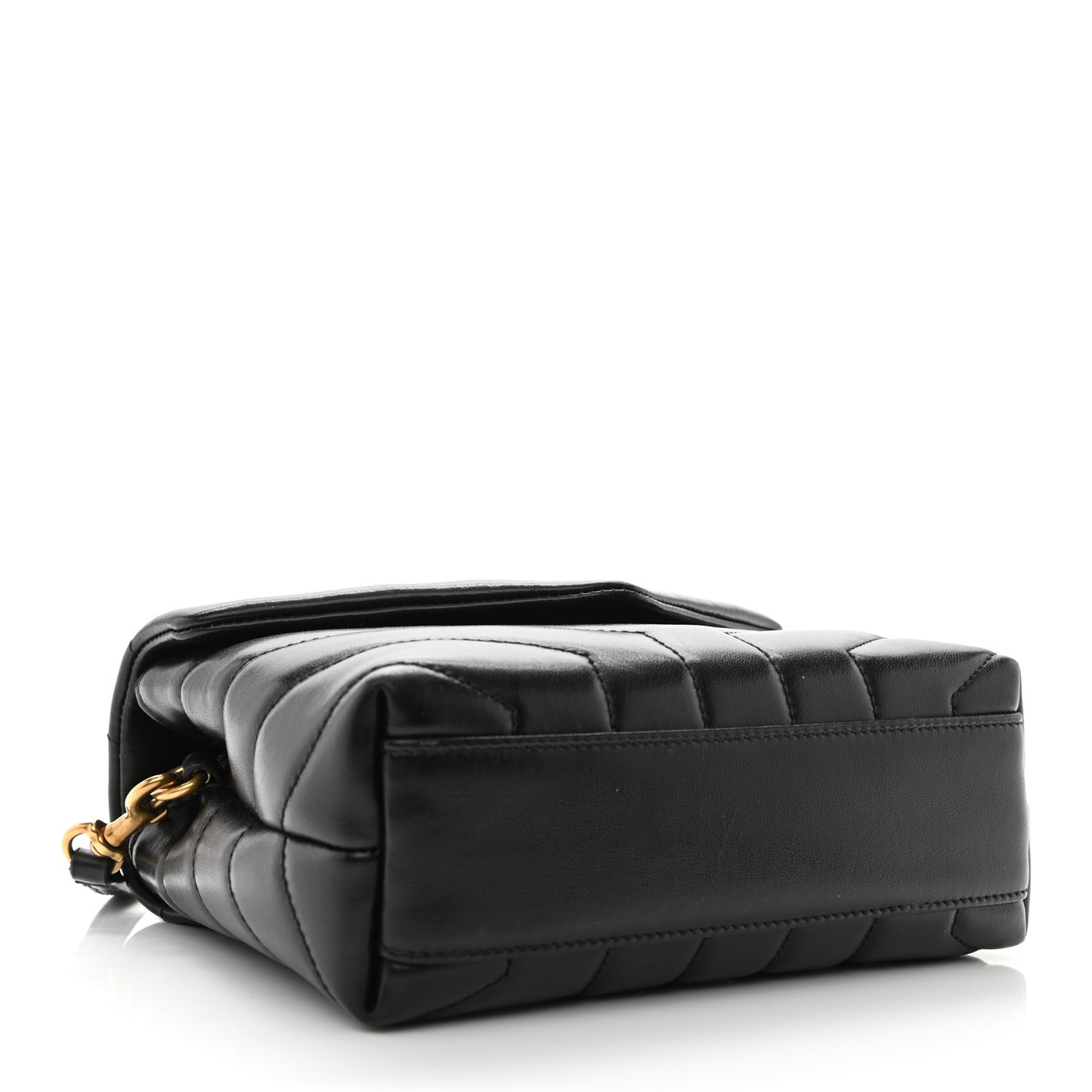 Calfskin Y Quilted Monogram Toy Loulou Crossbody Bag Black
