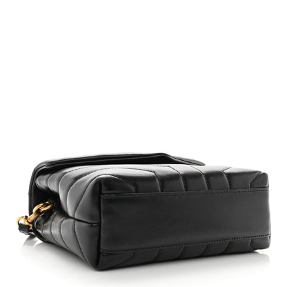 Saint Laurent Calfskin Y Quilted Monogram Toy Loulou Crossbody Bag Black 4 of 12