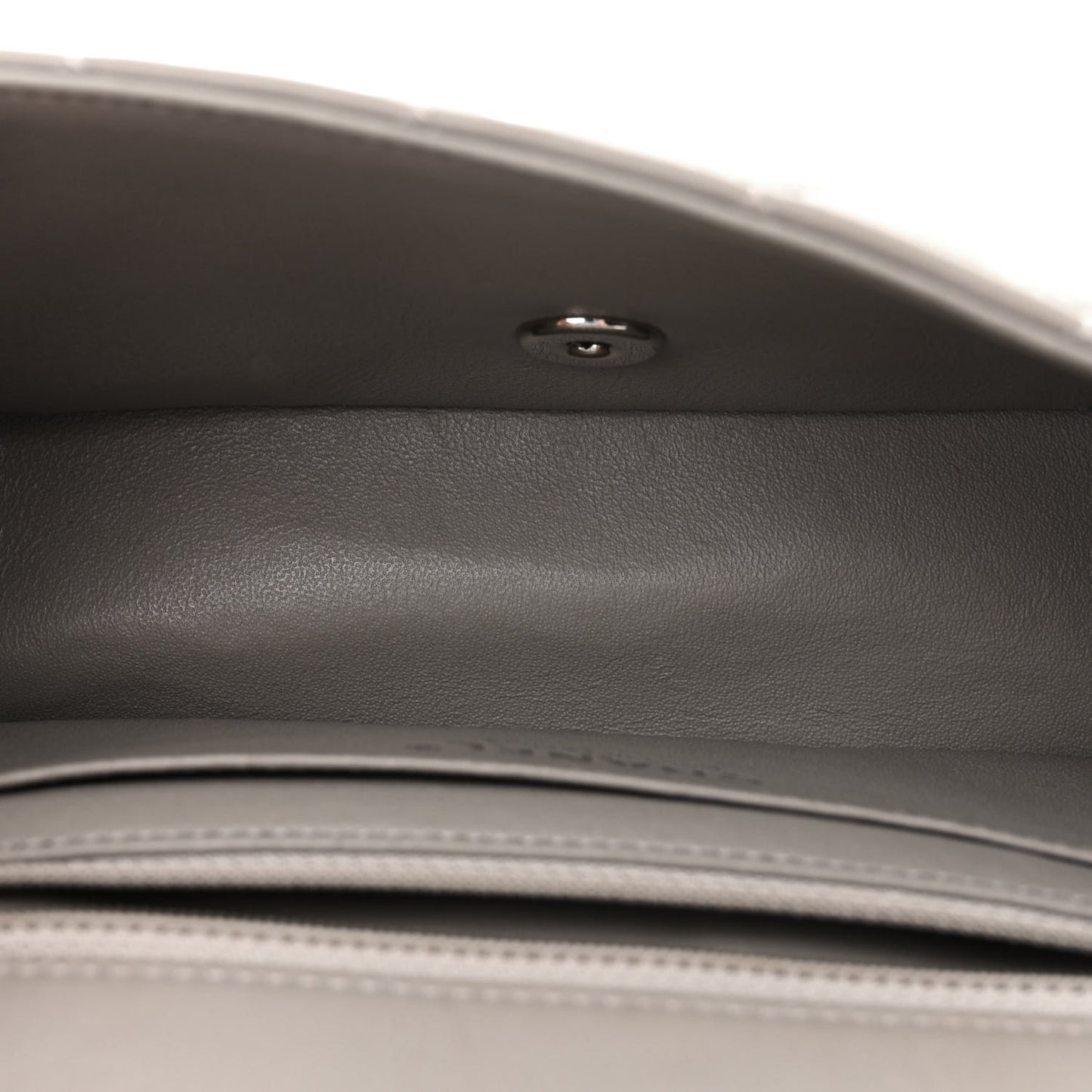 Lambskin Quilted Mini Rectangular Flap Grey