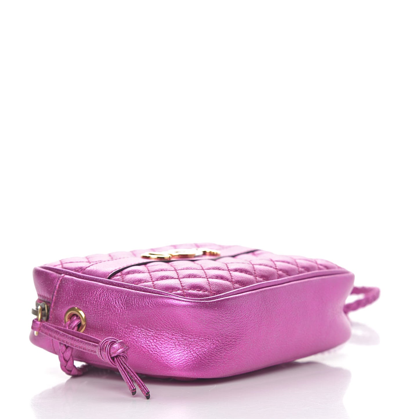 Laminated Nappa Trapuntata Mini Zumi Shoulder Bag Fuxia