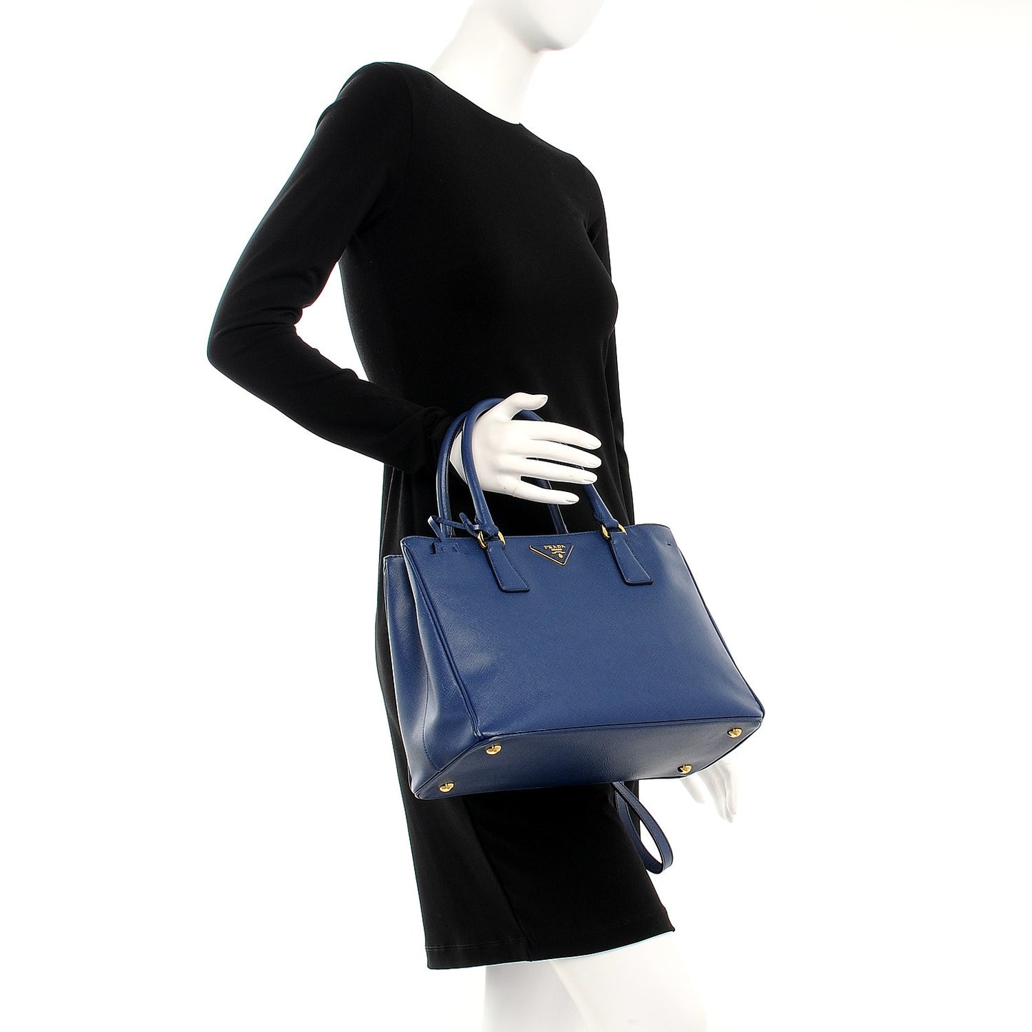 Saffiano Lux Medium Tote Bluette