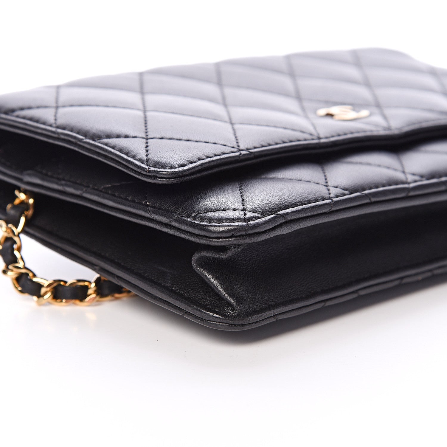 Chanel Lambskin Quilted Wallet On Chain WOC Black 9 of 14