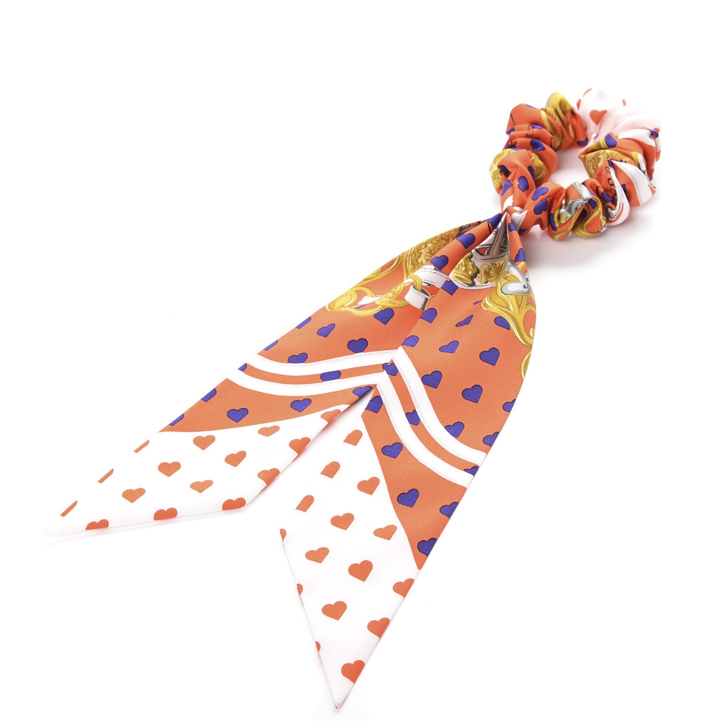 Silk Brides de Gala Love Twilly Scrunchie Orange White